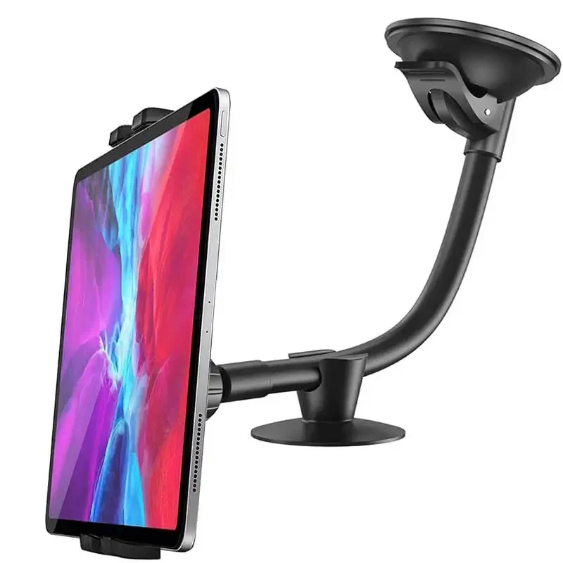 

Universal Long Arm Windshield Mobile Cellphone Car Mount Bracket Tablet Holder in Car for 4-12.9 inch iPhone 13 iPad air GPS MP4