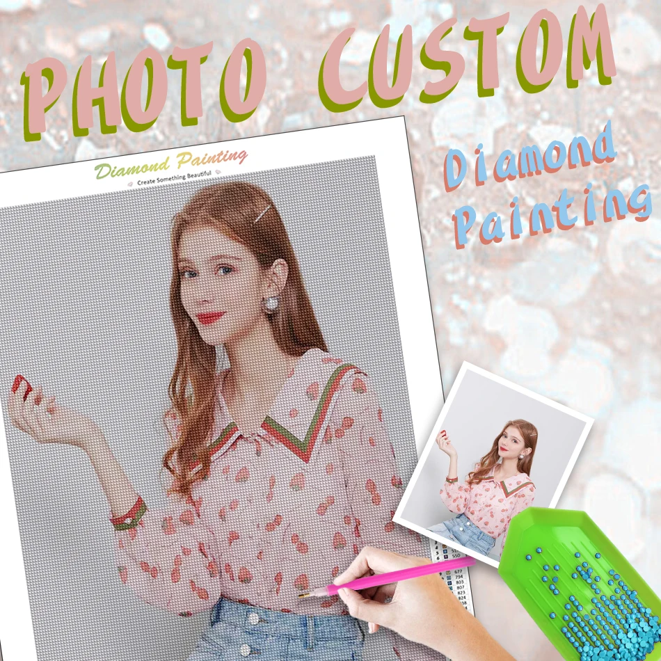 

CHENISTORY Photo Custom Diamond Embroidery Full Round Crystal Diamond Painting Cross Stitch Diamond Mosaic Kits Birthday Gift