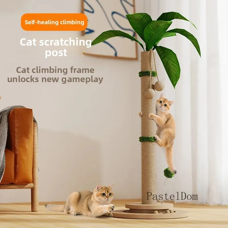 Vertical Sisal Coconut‑Shell Cat Scratching Post, Stable Cat Tree Accessory, Durable Claw‑Grinding Scratcher Toy for Indoor Cats