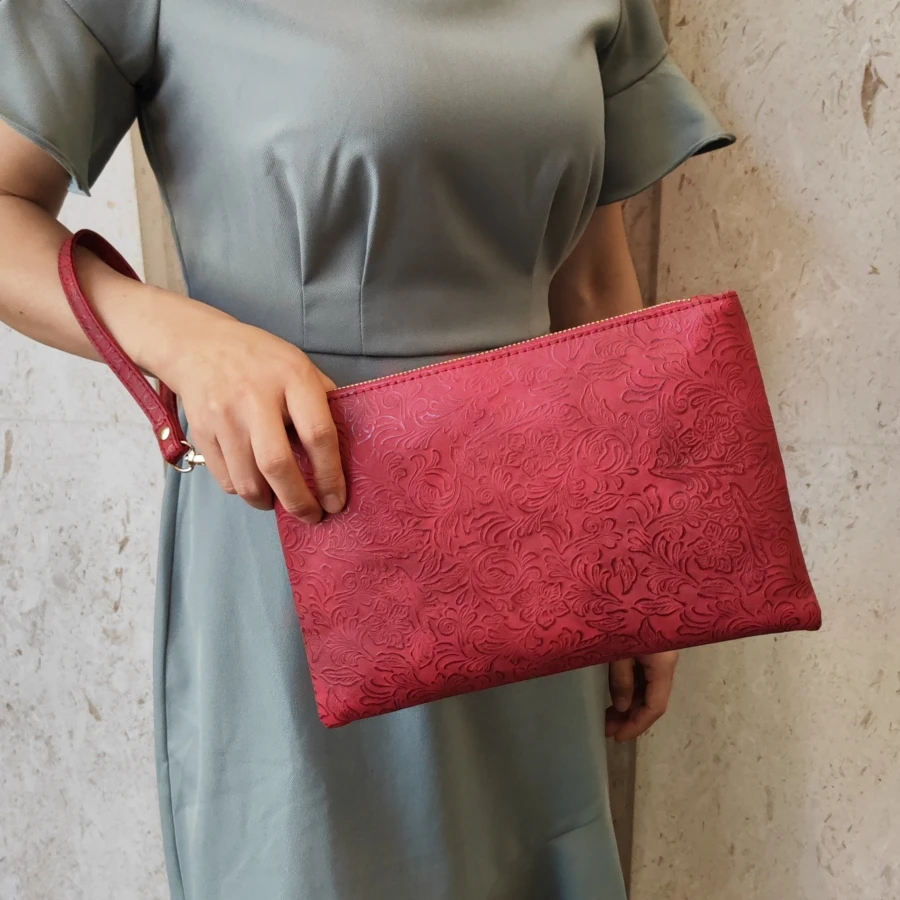 Vintage-Reliefmuster Damen-Clutches Handy-Umschlagtasche PU-Leder Damenhandtasche Geldbörse Bolsa Feminina – Detail 8