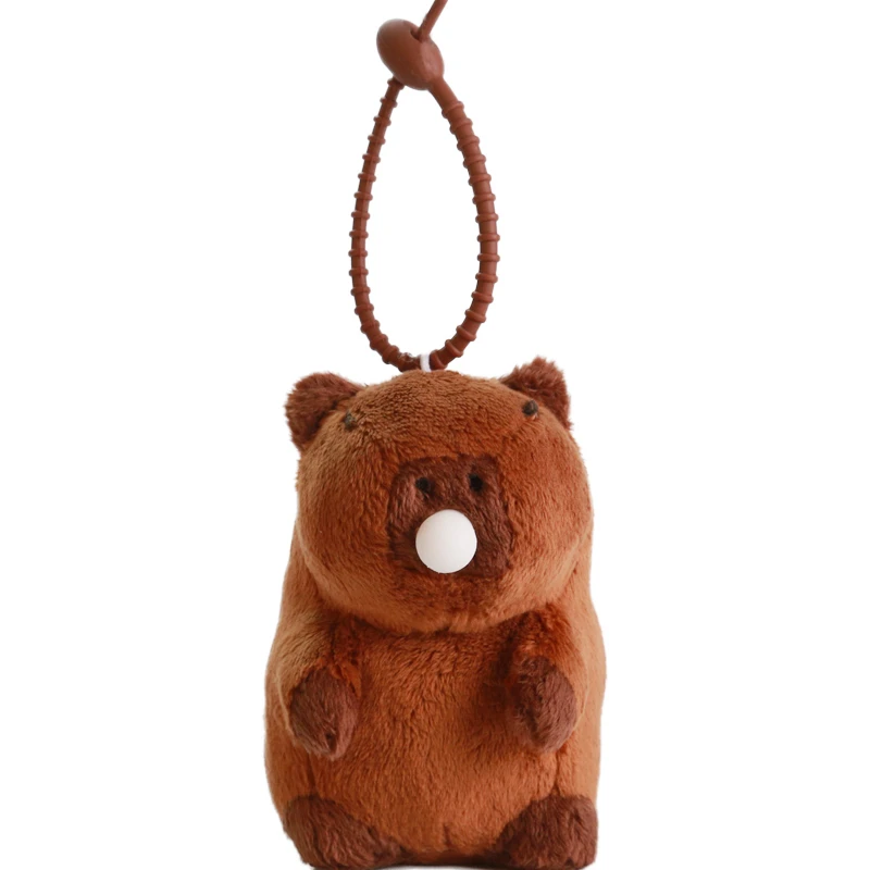 12cm Capybara Plüsch Schlüssel bund Anhänger Simulation Capibara Anime Fluffty Spielzeug Stofftiere Puppe Plüsch Kinder Geburtstags geschenk Spielzeug