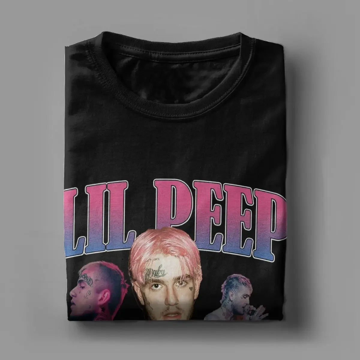 Lil Peep Men\'s T Shirt Vintage Tees Short Sleeve Crew Neck T-Shirt Pure Cotton Unique Clothing