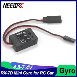 NEEBRC RX-7D Mini Gyro DC 4.8-7.4V Gyroscope for RC Car Drift Racing Vehicle Boat Digital/Analog Universal Receiver Transmitter