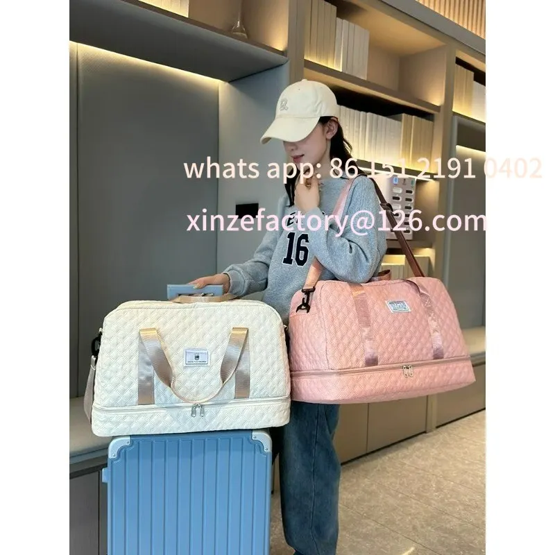 

Customizable Lightweight Rhombic Lattice Travel Dufile Bag , Large Capacity Sports Fitness Storage Bag