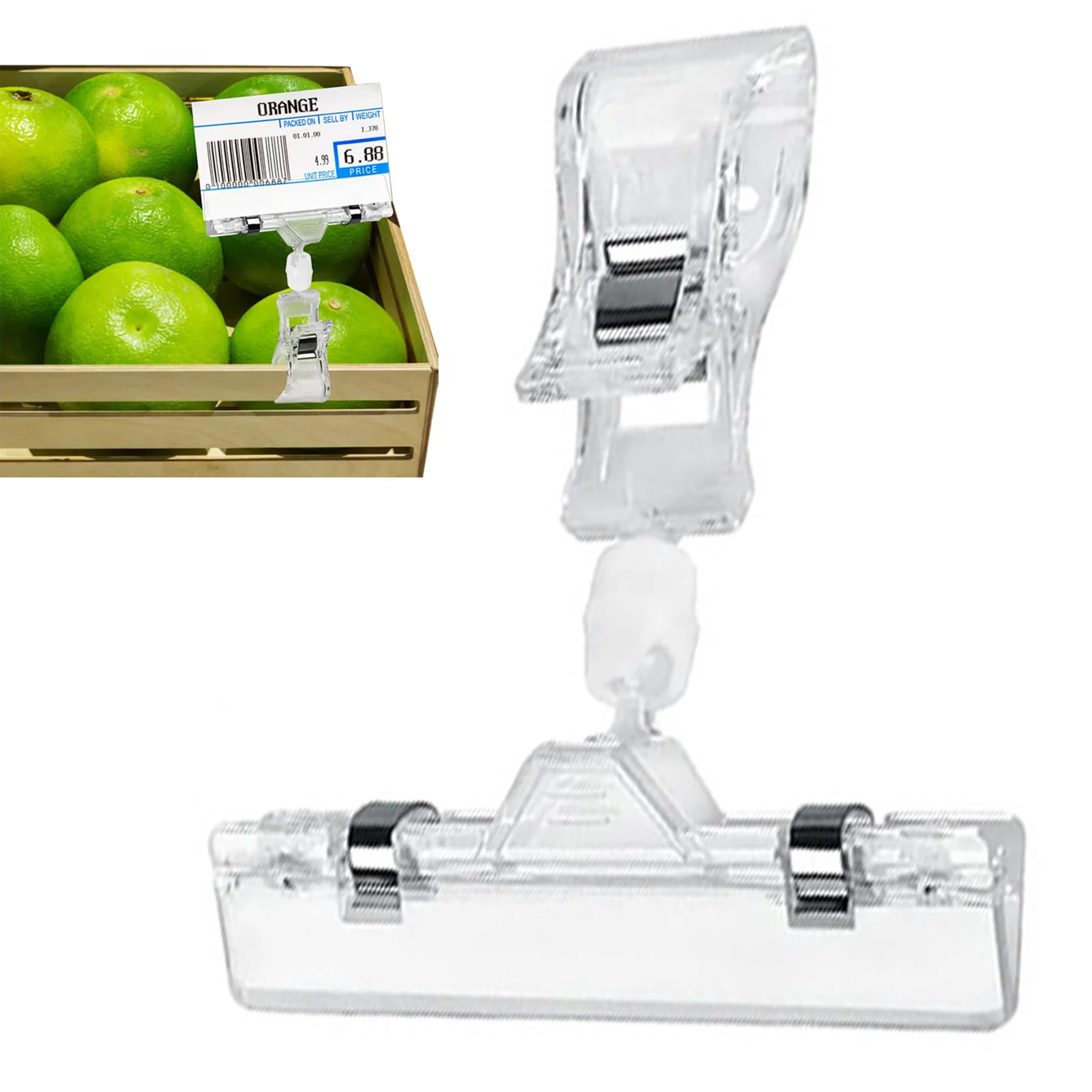 Price Tag Holder Swivel Plastic Label Clips for Retail Store Supermarket Display Business Card Holder Durable Clear Rack
