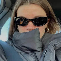 Small Frame Y2K Sunglasses Men Ins Personality Brand Designer Square Sun Glasses Women Futuristic Style Cycling Eyewear Christma