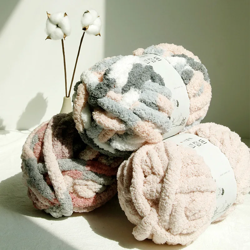 Net weight 230g. 24.5 m Finger Show Super Thick Ice Stripe DIY Weaving Blanket Cat\'s Nest Ado Handmade Scarf Woolen Thread Ball