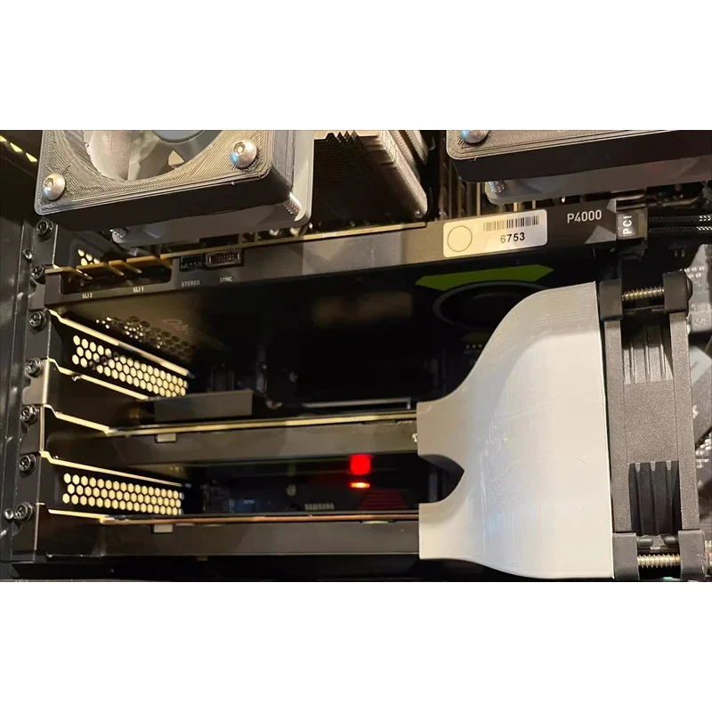 For NVIDIA Tesla P4 M4 T4 half height dual graphics card cooling modified fan bracket 3D printing materials
