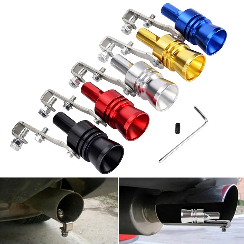 2pcs Whistle Car Exhaust Pipe Universal Turbo Sound Simulator Whistle Vehicle Sound Muffler S/M/L/XL