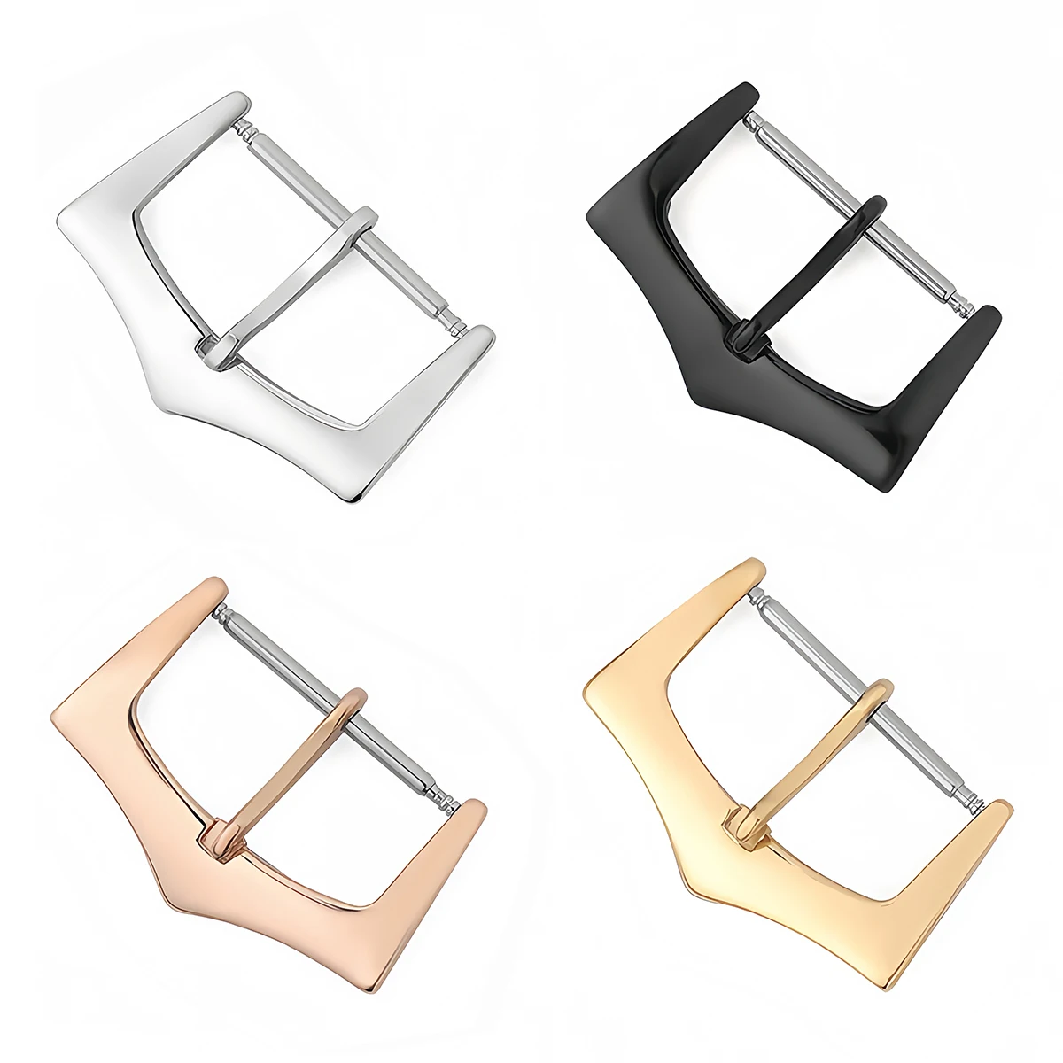 Stainless Steel Watch Buckle Watchbands Button Pin Clasp for Watch Band Replacement Buckle 12/14/16/18/20/22mm Watch Accessories