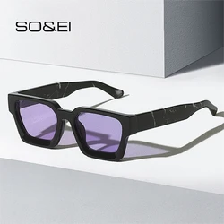 SO & EI – lunettes de soleil rétro carrées pour femmes, UV400, mode dégradé Orange violet