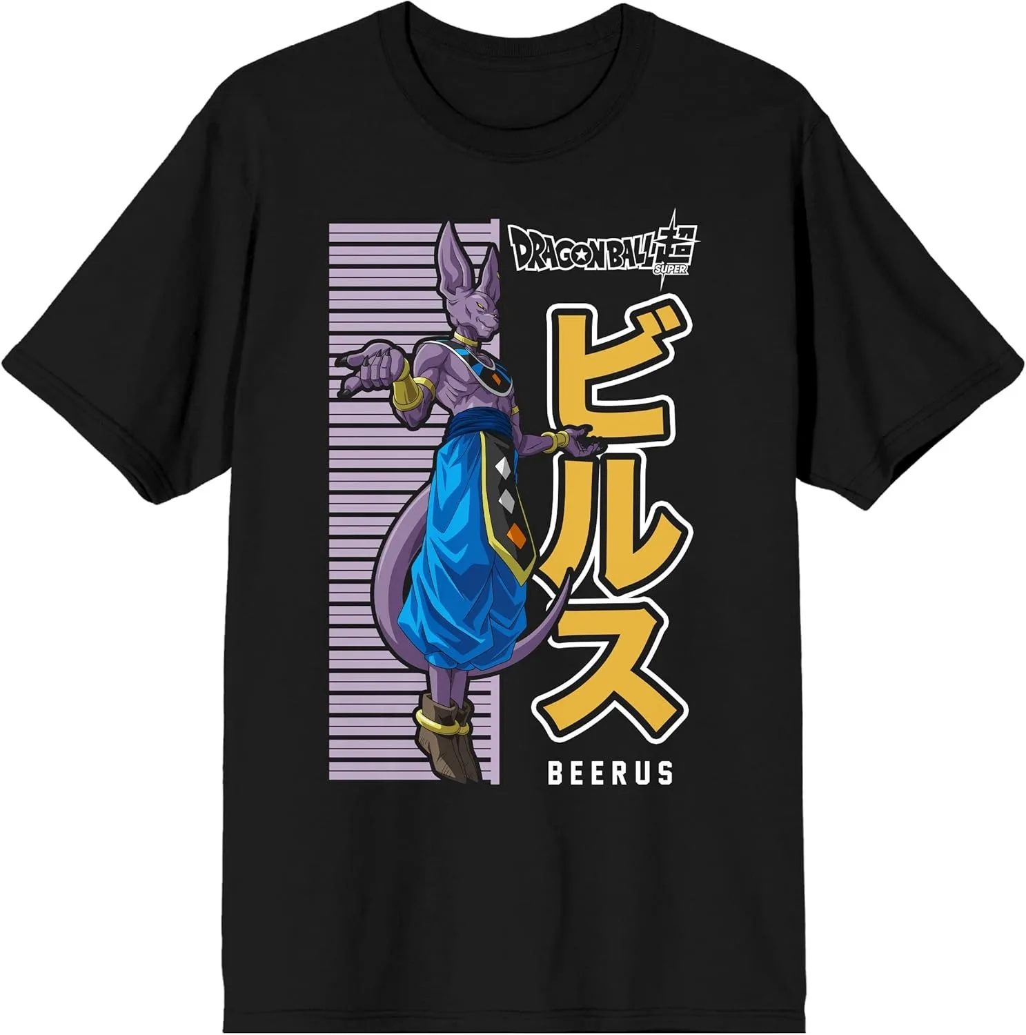 

2026 Summer Dragon Ball 100% Cotton Men's T-shirt Oversized Beerus The Destroyer Japanese Text Print Top Unisex Family Matching