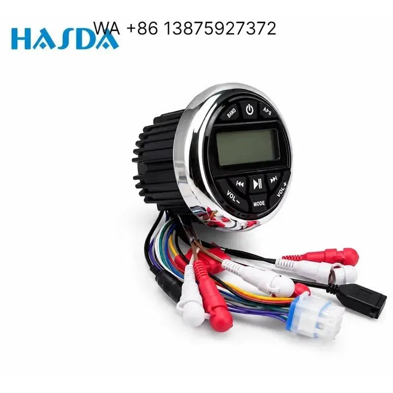 Wmwmnu Waterproof Motorcycle Audio System Marine Stereo DAB Radio MP3 Player for Boat Car UTV ATV FM AM Receiver with Hose