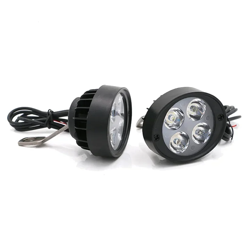 Motocicleta scooter e-bike 4-led farol cabeça luz lâmpada farol luz de nevoeiro para harley honda yamaha atvs pit dirt bikes