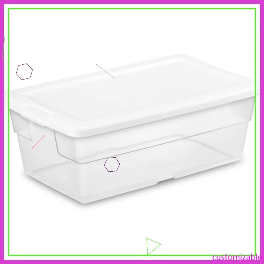 

Набор из 48 прозрачных пластиковых контейнеров для хранения объемом 6 кварт, штабелируемые органайзеры с защелкивающимися крышками для домашнего использования