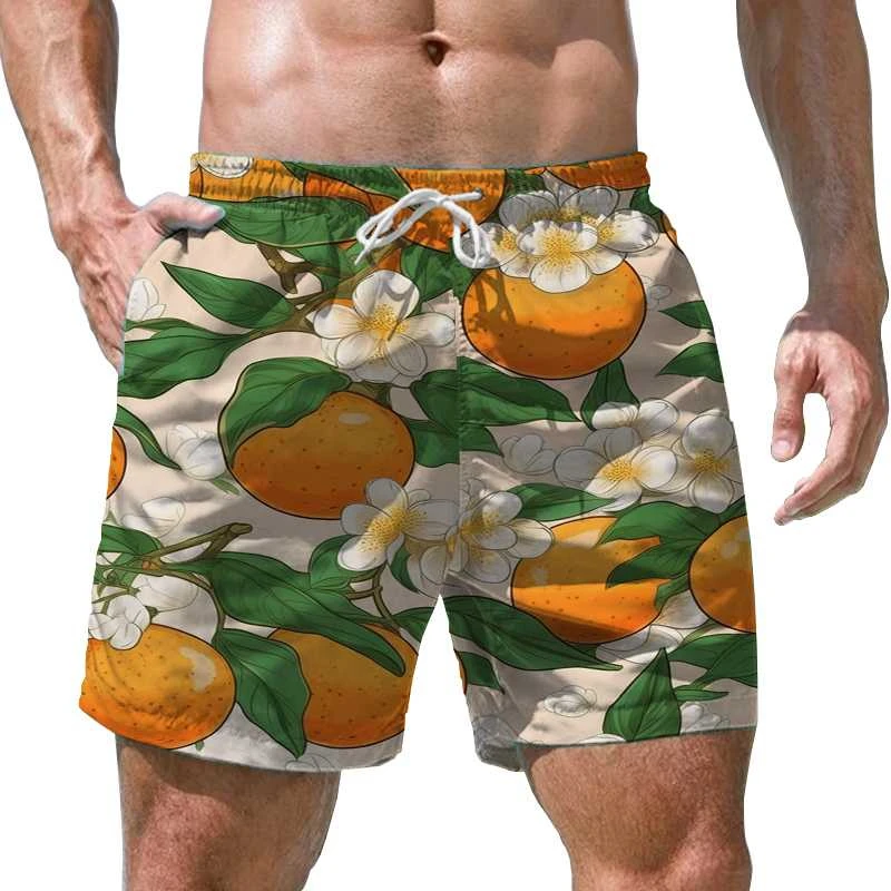 Pantalones cortos de playa para hombre, Shorts con estampado de frutas 3D, ropa de calle de Rock, transpirables, de alta calidad