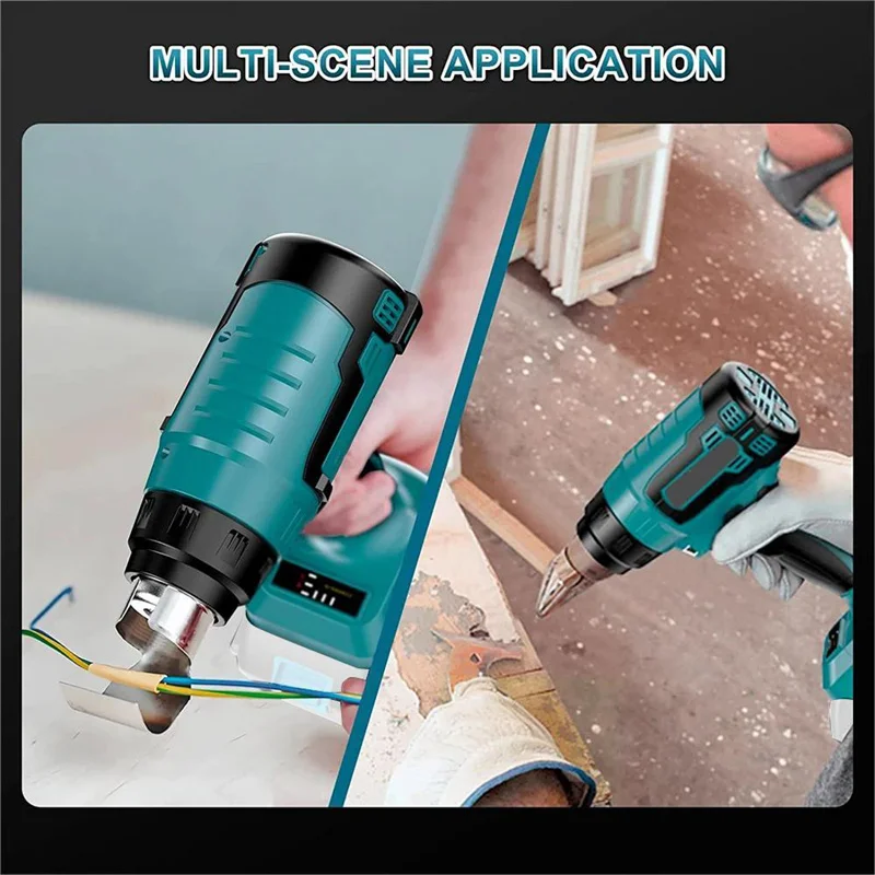 18V Cordless Hot Air Machine Rechargable Li-Battery Quick Heating Heat Gun  Industrial for Shrink Wrapping Home Hot air blower