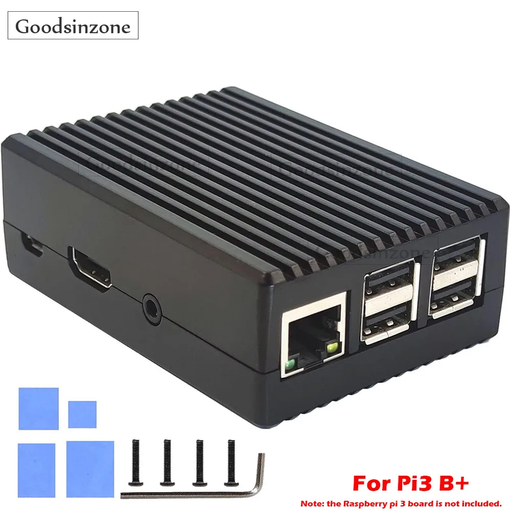

Металлический корпус Raspberry Pi 3 B+, сверхпрочный корпус из алюминиевого сплава с пассивным охлаждающим радиатором для Pi3 Model B+ 3B Plus/3B