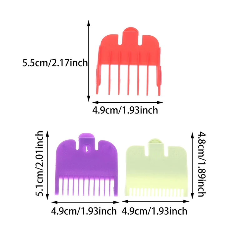 2/3 pçs guardas acessório universal colorido máquina de cortar cabelo limite pente guia limite pente trimmer 4.9cm/1.93 polegada