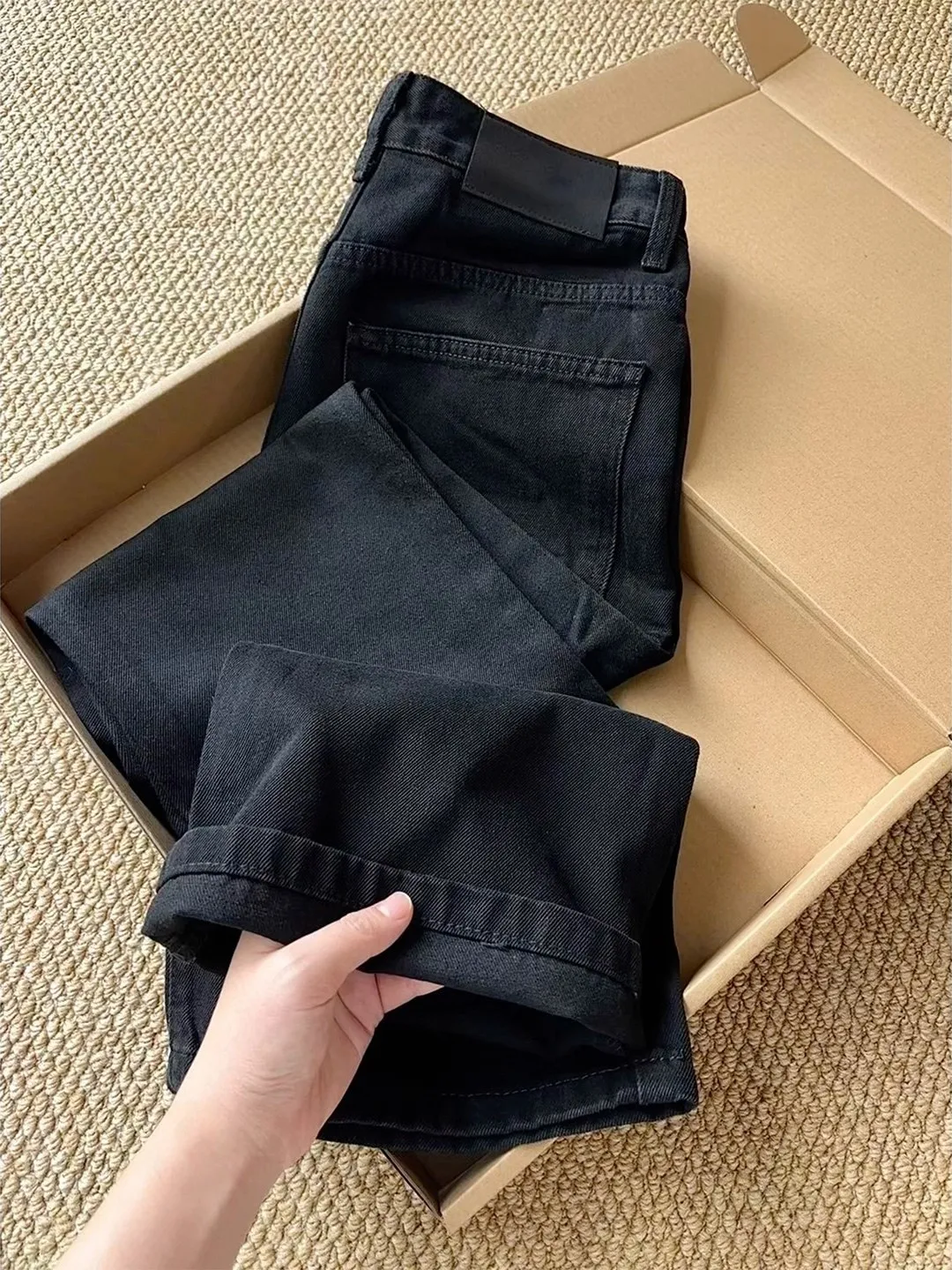 

Мужские джинсы Bla Elastic Fce Lined Cleanfit в американском стиле High Street, прямые, узкие, с эффектом похудения, микро-клеш, с зауженными штанинами