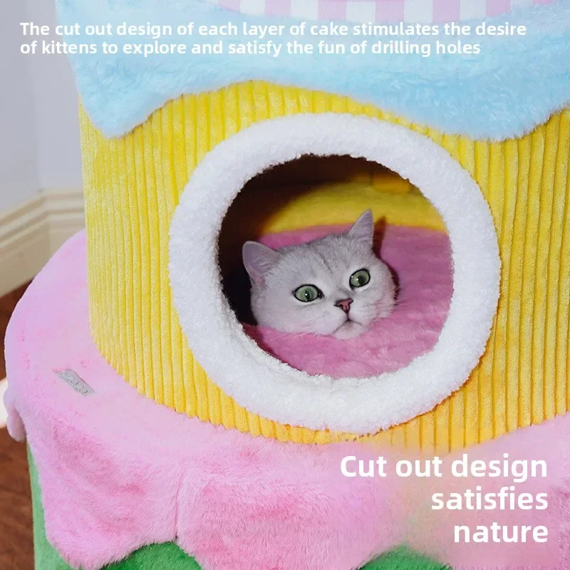 Pet Birthday Cake Cat Climbing Frame Cat Nest Cat Tree Integrated Tongtian Post  Scratch Board Climbing Frame Jumping Platform
