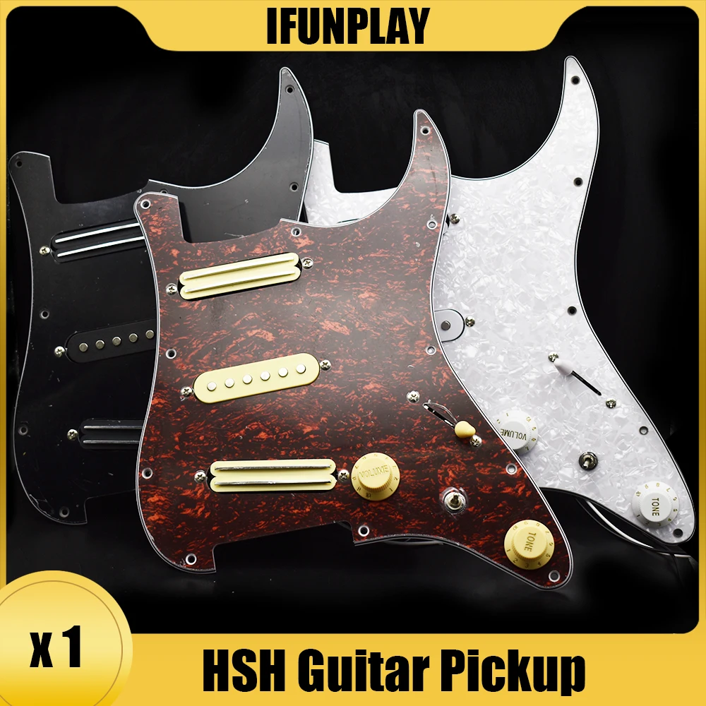 Golpeador precableado de guitarra HSH de 3 capas y 11 agujeros, pastilla de bobina única de doble bobina para reemplazo de guitarra ST