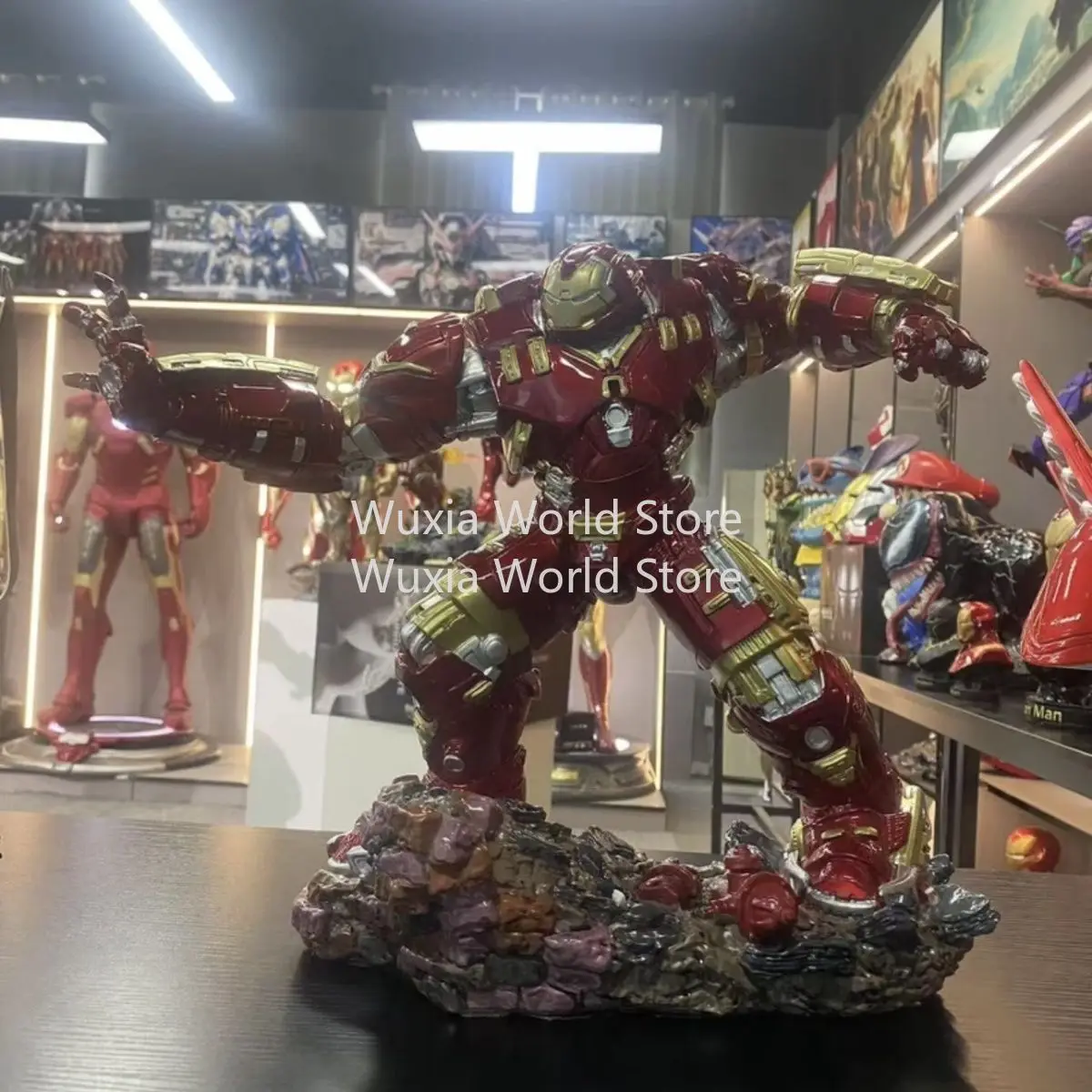 35cm 아이언맨 헐크버스터 피규어 마블 애니메이션 피규어 컬렉션 레진 모델 데스크탑 장식품 어린이를위한 최고의 선물