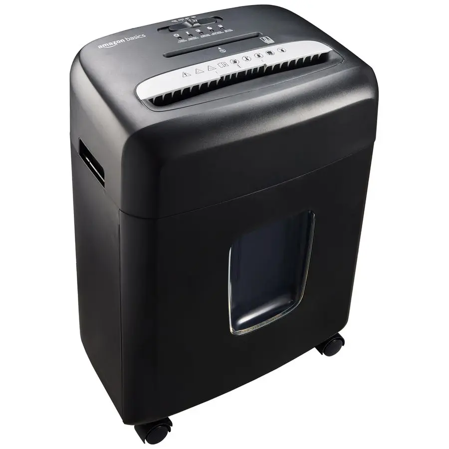 

High Security Micro Cut Paper Shredder, 8 Sheet Capacity, CD and Credit Card Shredder with Pull Out Bin, Black