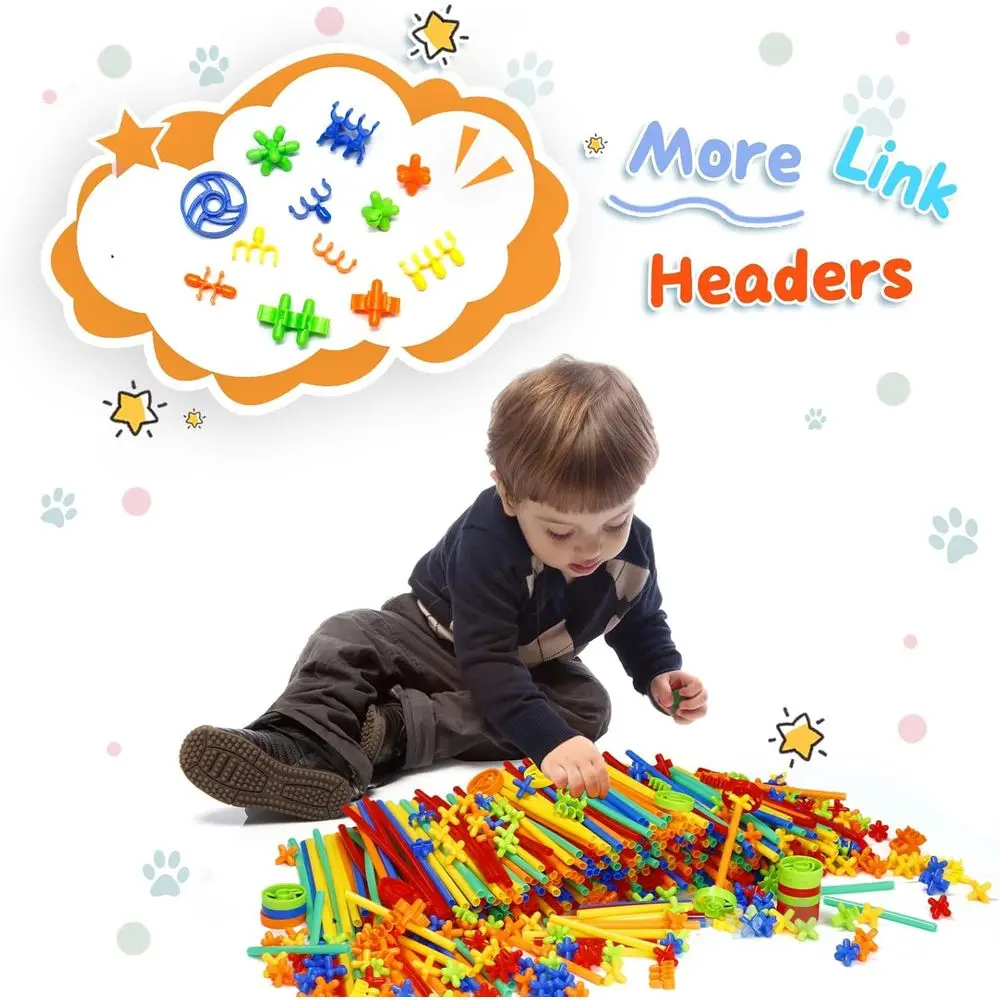 STEM Set di blocchi di costruzione in plastica ad incastro da 1200 pezzi per bambini dai 3 ai 8 anni in su, giocattolo educativo di ingegneria per l'aula e il gioco