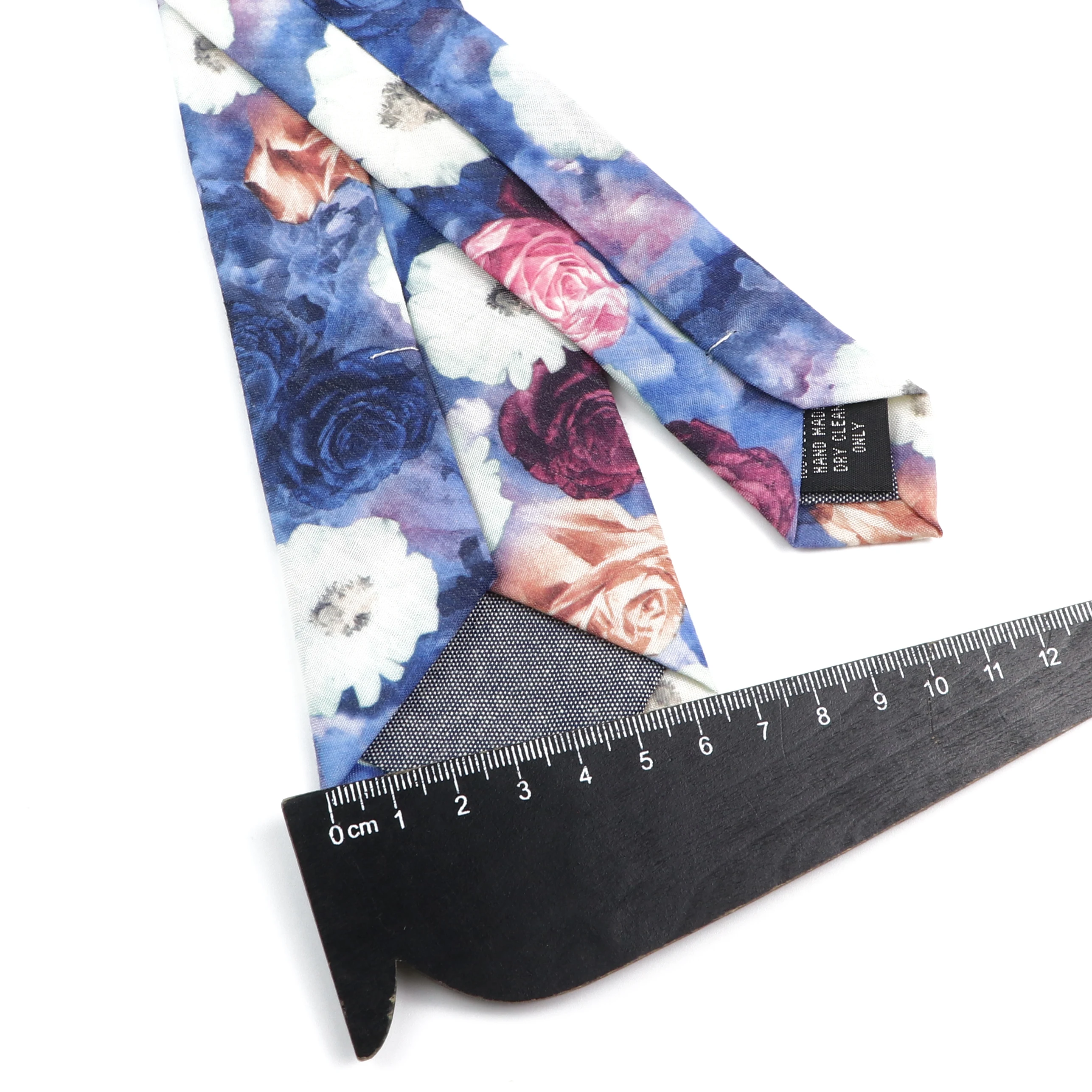 New Floral Tie For Men Women 100% Cotton Blue Green Beautiful Flower Narrow Skinny Necktie Groom Wedding Party Corbata Accessory