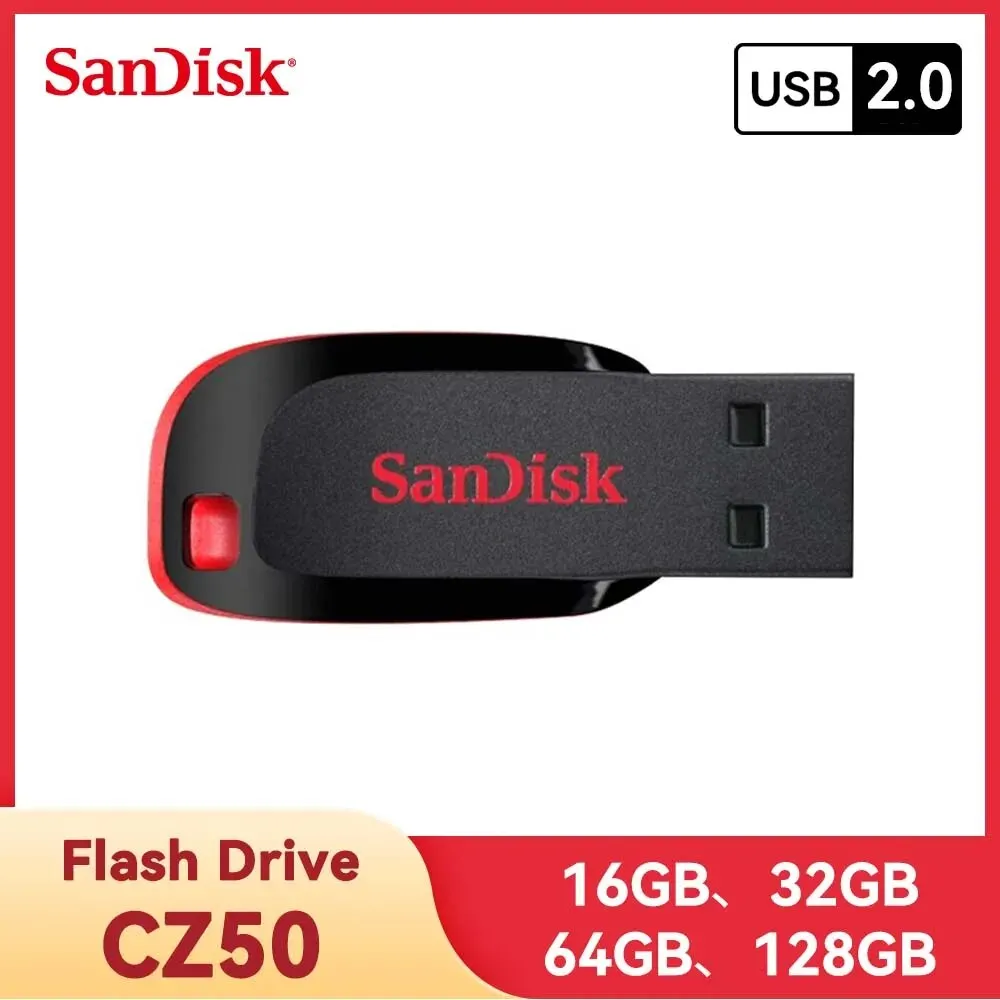 SanDisk CZ50 USB2.0 USB Flash Lot 16GB 32GB 64GB 128GB USB Flash Disk Pendrive Memory Stick Memory Plastic Ustick Memory Stick