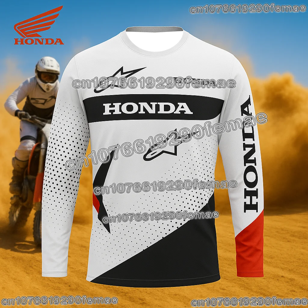 

2026 Latest Honda Off Road Motorcycle Long Sleeve Jersey Quick Dry Breathable Top for Mountain Bike Downhill and Daily Riding