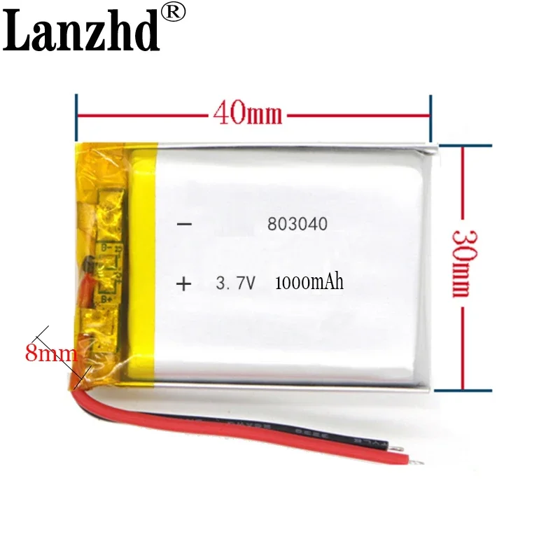 

20pcs 803040 3.7v 1500mAh li-ion Lipo cells Lithium Li-Po Polymer Rechargeable Battery For Bluetooth speaker PDA Tachograph toys