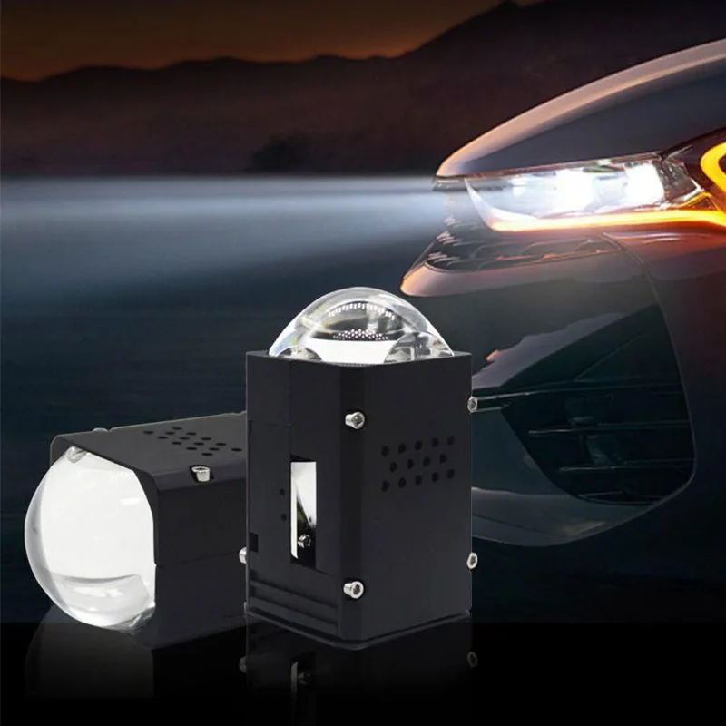 Mini Matrix 1.8 Inch Bi LED Laser Projector Lens 12V 55W 6000K Hi Lo Beam Universal Car Headlight Retrofit - Image 5
