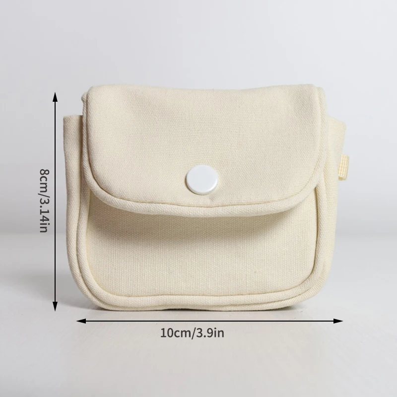 1 Simple Coin Purse, Portable Mini Storage Bag, Canvas Carry-On Small Pocket Bag, Suitable For Students, Change, Small Items