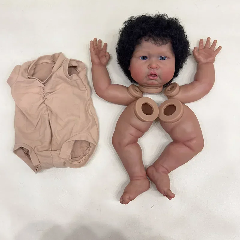 

24-дюймовый комплект куклы Blue Sparrow Reborn с темно-коричневой кожей, детали куклы «сделай сам», милый комплект подарков на день рождения, Рождество, форма Bebe Reborn