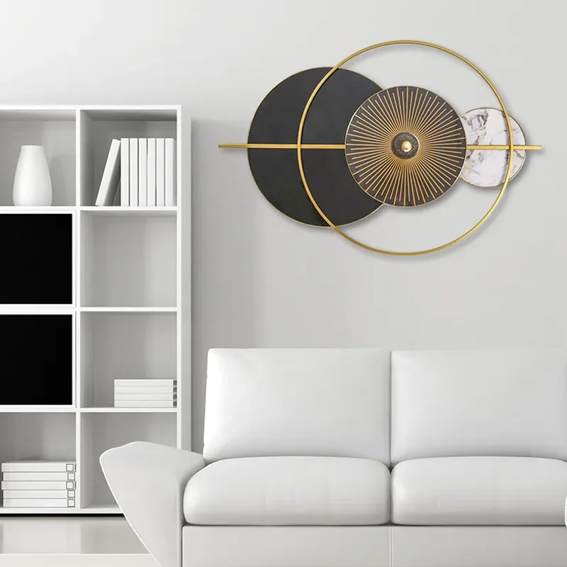 Modern Wrought Iron Wall Art Decor Luxury European Style Metal Sculpture for Living Room Sofa Background Home Decoration