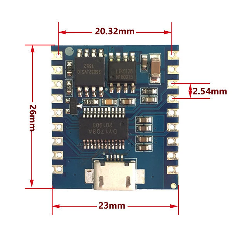MP3 Player Module Voice Module 4MB Voice Playback IO Trigger Serial Port Control USB Download FLash DY-SV17F