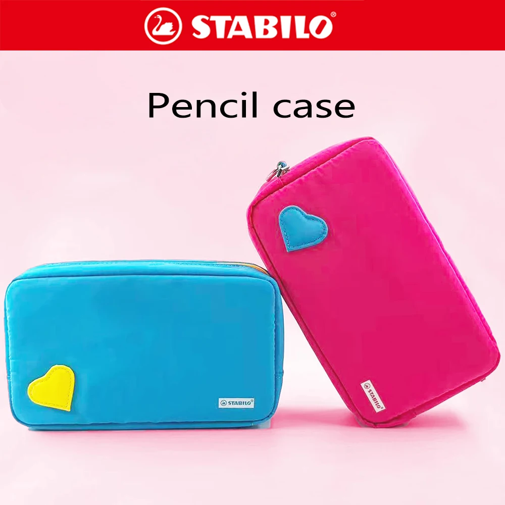 

1PC Stabilo Pencil Case High-capacity Storage Bag Zipper Style Large Opening Design Back To School Kawii Stationery
