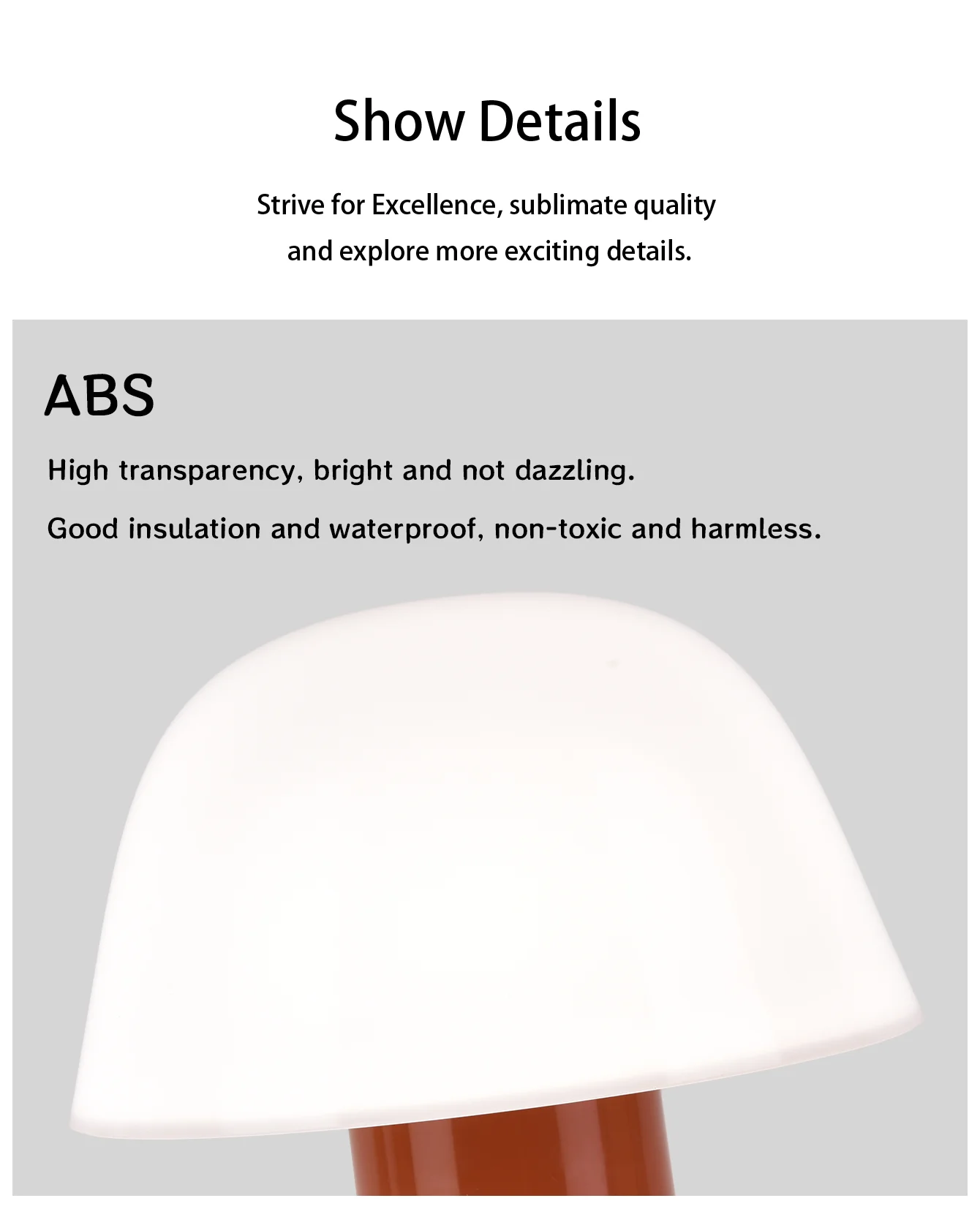 Mushroom Table Lamp USB Rechargeable LED Touch Desk Light Warm Color Night Light