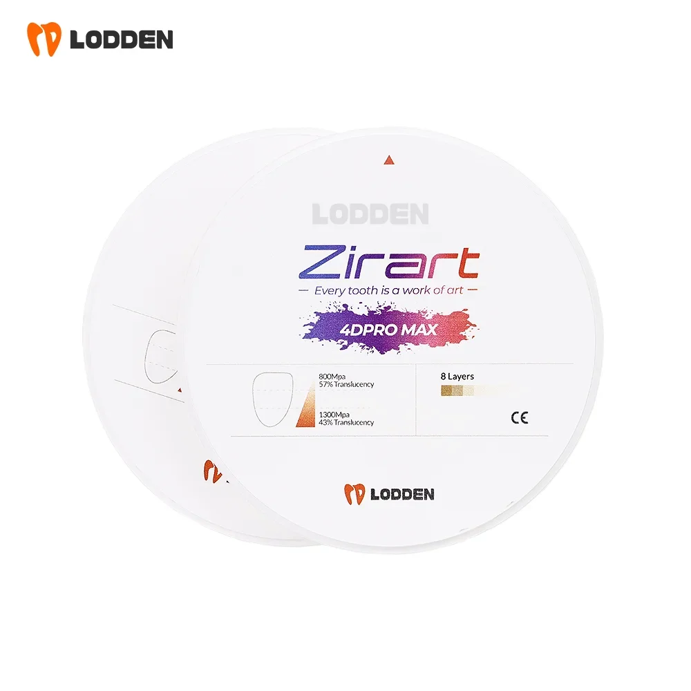 LODDEN  Zirconia Block Multilayer 4D PRO Max Zirconia Disc Vita 16 Colors CAD CAM Dental Lab Materials