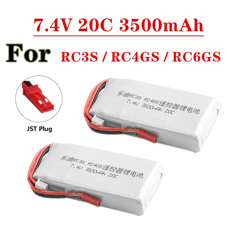 2S 7.4V 3500mah 20C Lipo Battery For Radiolink RC3S RC4GS RC6GS Transmitter Li-Polymer With JST Plug 7.4V Battery