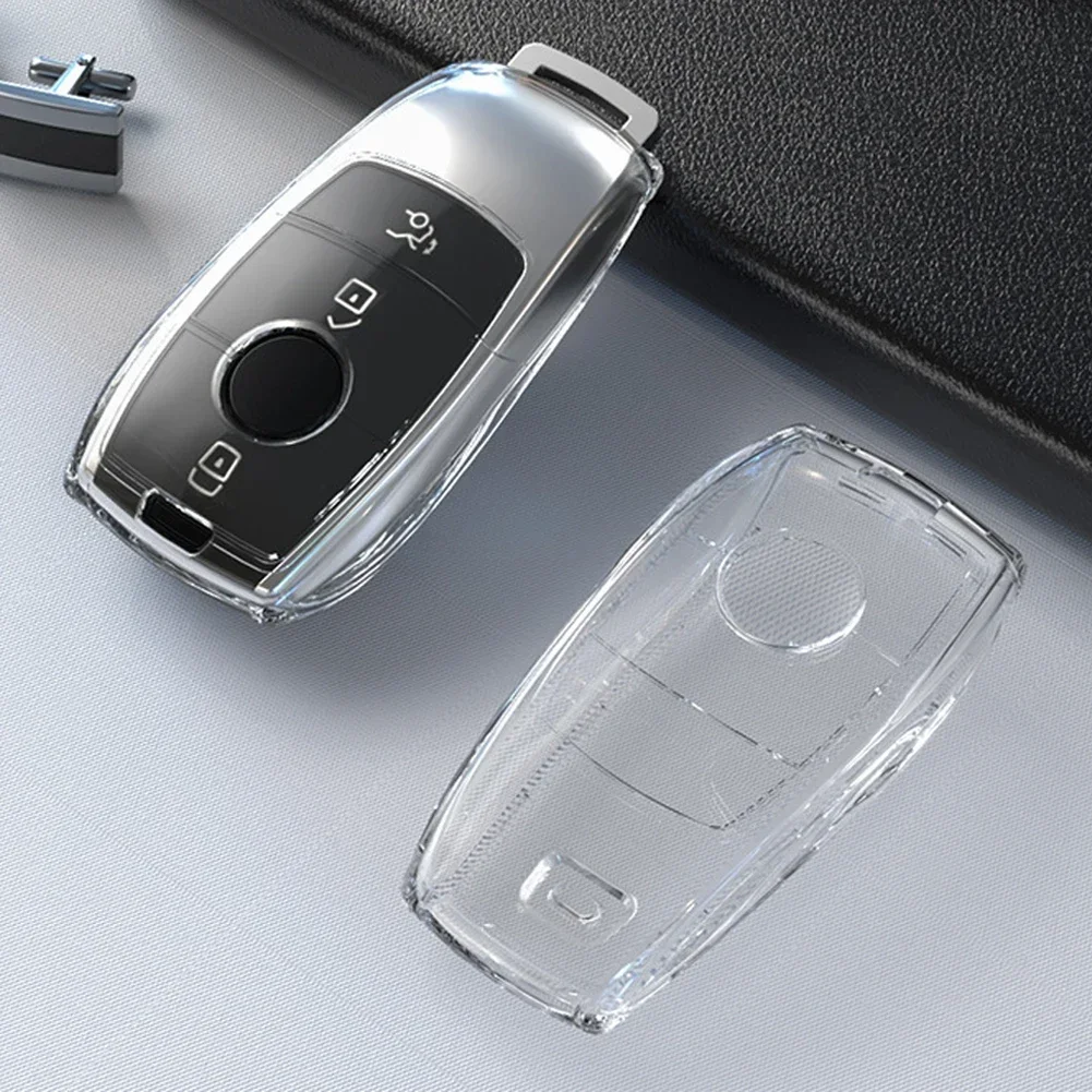 TPU Transparent Car Key Case Cover for Mercedes Benz E C S GLC Class E200 E400 E63 W213 S550 S560 C260 A200 Key Shell Protector