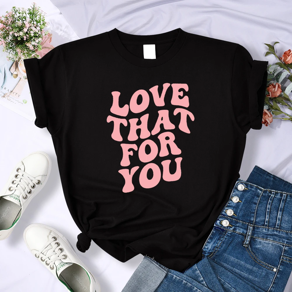 Love That For You Retro Y2K Print T Shirt Female Fashion O-Neck Tshirt Sport Clothing Crop Top Casual Summer T-Shirts Women