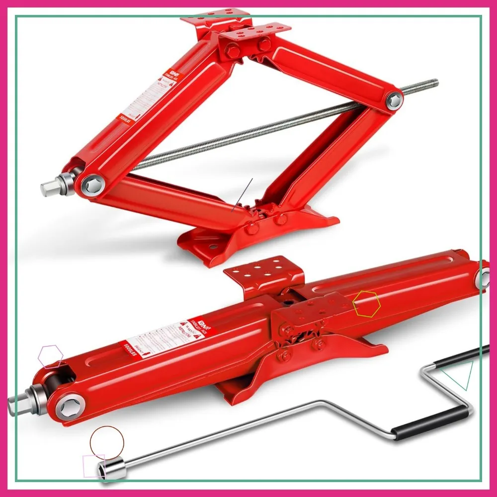 

2 шт., 5000 фунтов, ножничные домкраты стабилизатора прицепа для автофургонов с кривошипной ручкой, высота 4–24 дюйма, красные