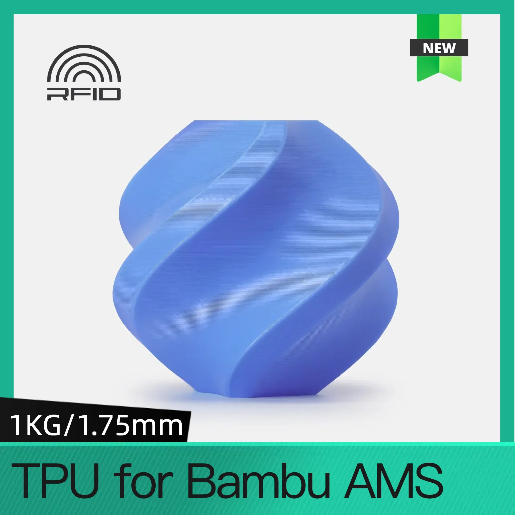 TPU for BambuLab AMS n AMS lite Compatible 1.75 mm 1KG with High Temperature Reusable Spool Bambu TPU Hardness of 68D