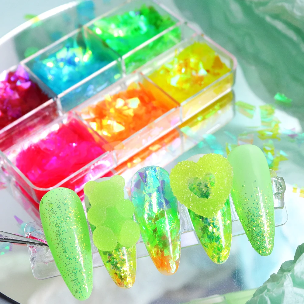 Aurora Irregular Fragments Nail Art Decorations Candy Color Chameleon Glitter Sequins Gel Nail Polish Manicure DIY Accessories