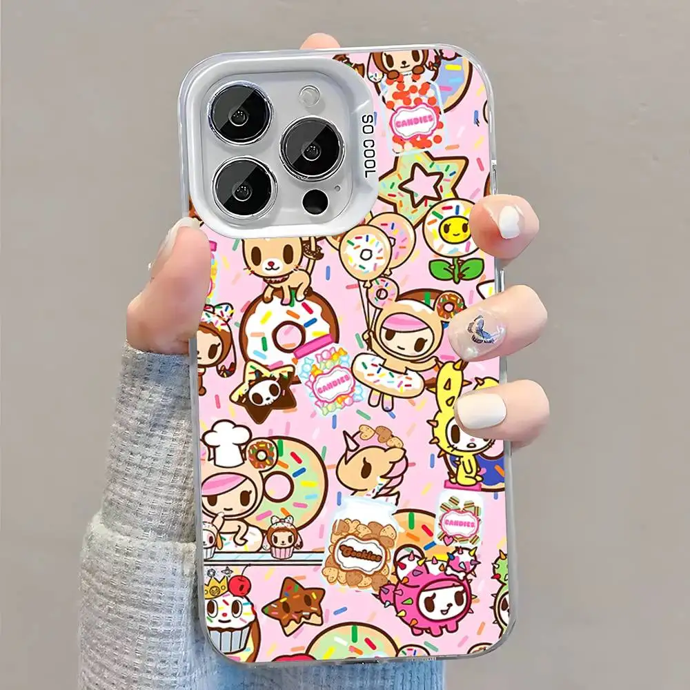 حافظة هاتف T-Tokidokis اليابانية لهواتف iPhone 16,15,14,13,12,11,Pro,XS,Max,Plus,Mini,SE غطاء مقاوم للصدمات من الحلوى البيضاء غير اللامعة #4