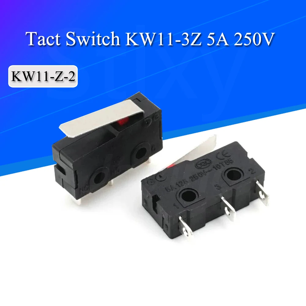 10PCS Tact Switch on off KW11-3Z 5A 250V Microswitch 3PIN Buckle New Straight Handle Switch The Micro Switch Contact Button 3PIN