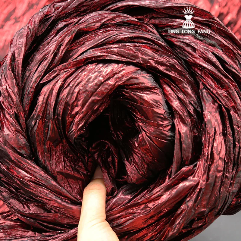 Hand Twisted Rope Wrinkle Irregular Pleated Fabric Texture Shape Decorative Background Stage Costume Designer fabrics